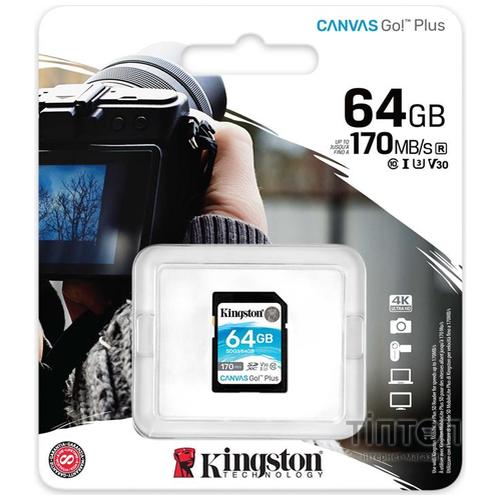 Карта пам'яті Kingston 64GB SDXC class 10 UHS-I U3 Canvas Go Plus (SDG3/64GB)
