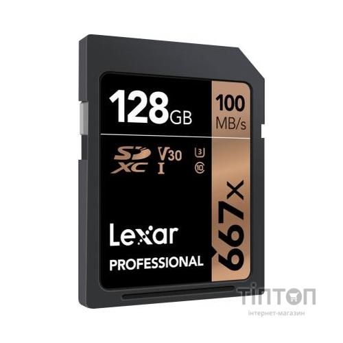 Карта пам'яті Lexar 128GB SDXC class 10 UHS-I U3 V30 667x Professional (LSD128B667)
