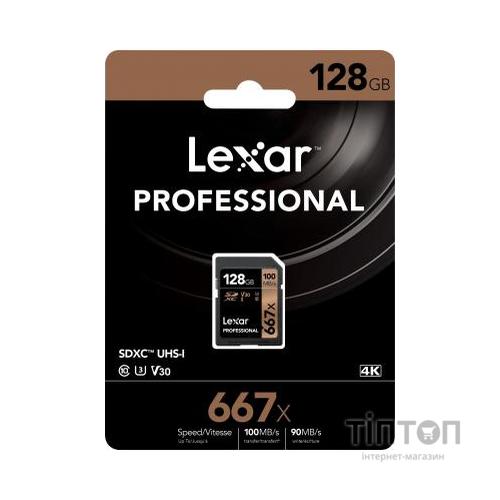 Карта пам'яті Lexar 128GB SDXC class 10 UHS-I U3 V30 667x Professional (LSD128B667)