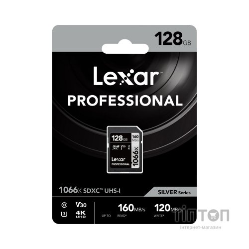 Карта пам'яті Lexar 128GB SDXC class 10 UHS-II V30 U3 1066x (LSD1066128G-BNNNG)