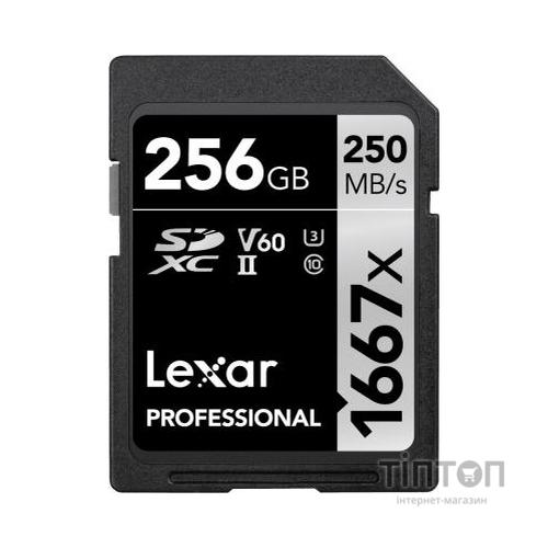 Карта пам'яті Lexar 256GB SDXC class 10 UHS-II U3 V60 1667x Professional (LSD256CB1667)