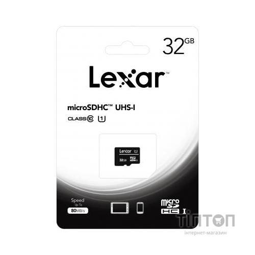 Карта пам'яті Lexar 32GB microSDHC class 10 UHS-I (LFSDM10-32GABC10)