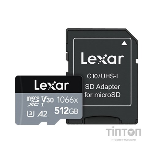 Карта пам'яті Lexar 512GB microSDXC class 10 UHS-I 1066x SILVER Series (LMS1066512G-BNANG)