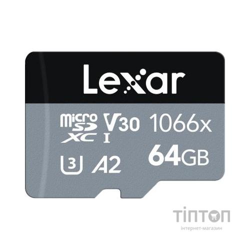 Карта пам'яті Lexar 64GB microSDXC class 10 UHS-I 1066x Silver (LMS1066064G-BNANG)