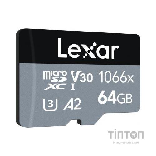 Карта пам'яті Lexar 64GB microSDXC class 10 UHS-I 1066x Silver (LMS1066064G-BNANG)