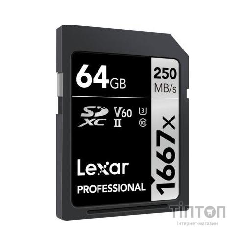 Карта пам'яті Lexar 64GB SDHC class 10 UHS-II 1667x (LSD64GCB1667)