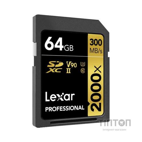 Карта пам'яті Lexar 64GB SDXC class 10 UHS-II 2000x Professional (LSD2000064G-BNNNG)