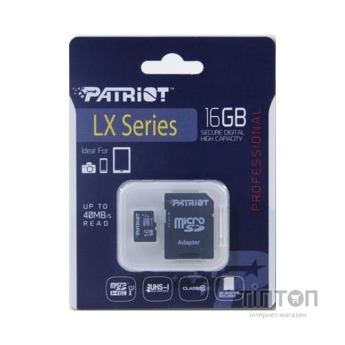 Карта пам'яті Patriot 16Gb (PSF16GMCSDHC10)  