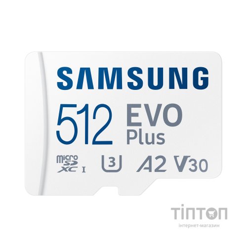 Карта пам'яті Samsung 512GB microSDXC class 10 UHS-I U3 V2 Evo Plus (MB-MC512KA/RU)