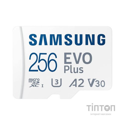 Карта пам'яті Samsung microSDXC 256GB C10 UHS-I R130MB/s Evo Plus + SD (MB-MC256KA/EU)