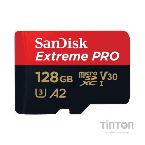 Карта пам'яті SanDisk 128 GB microSDXC UHS-I U3 Extreme Pro+SD Adapter (SDSQXCD-128G-GN6MA)