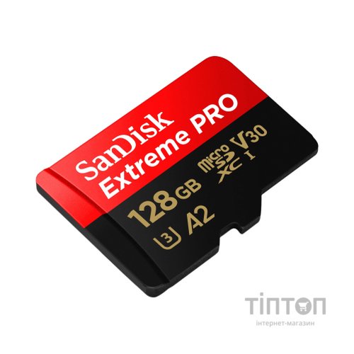 Карта пам'яті SanDisk 128 GB microSDXC UHS-I U3 Extreme Pro+SD Adapter (SDSQXCD-128G-GN6MA)