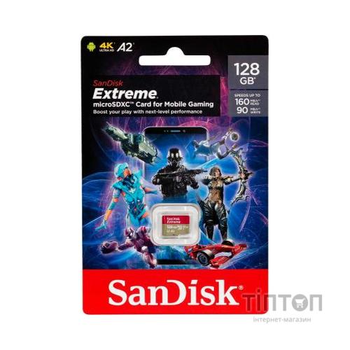 Карта пам'яті SANDISK 128GB microSD class 10 UHS-I U3 V30 A2 Extreme Mobile Gaming (SDSQXA1-128G-GN6GN)