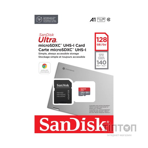 Карта пам'яті SanDisk 128GB microSD class 10 UHS-I Ultra (SDSQUAB-128G-GN6MA)