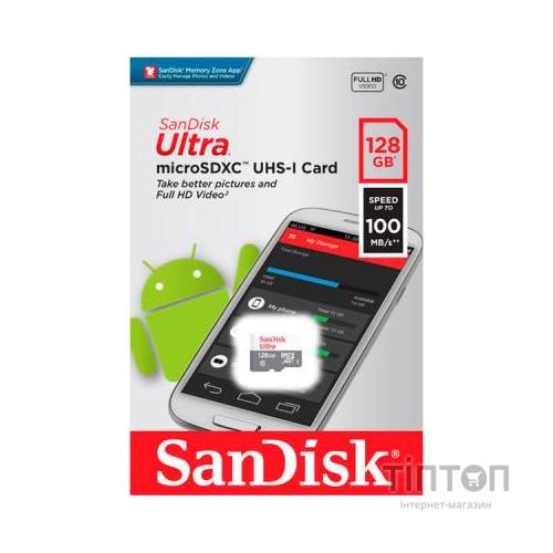 Карта пам'яті SanDisk 128GB microSD class 10 Ultra Light (SDSQUNR-128G-GN6MN)