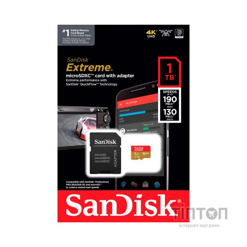 Карта пам'яті SanDisk 1TB microSD class 10 UHS-I U3 V30 Extreme (SDSQXAV-1T00-GN6MA)