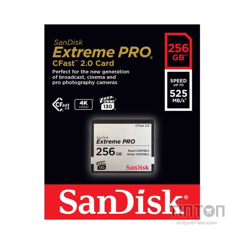 Карта пам'яті SanDisk 256GB CFast 2.0 Extreme Pro (SDCFSP-256G-G46D)