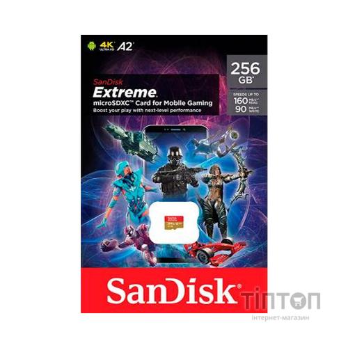 Карта пам'яті SANDISK 256GB microSD class 10 UHS-I U3 V30 A2 Extreme Mobile Gaming (SDSQXA1-256G-GN6GN)