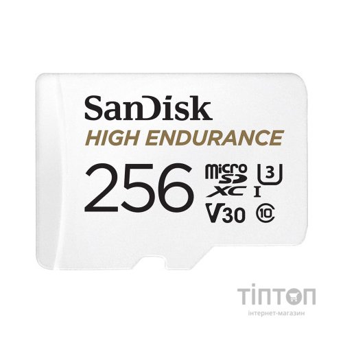 Карта пам'яті SanDisk 256GB microSD class 10 UHS-I U3 V30 High Endurance (SDSQQNR-256G-GN6IA)