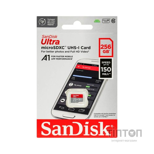 Карта пам'яті SanDisk 256GB microSD class 10 UHS-I Ultra (SDSQUAC-256G-GN6MN)