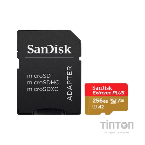 Карта пам'яті SanDisk 256GB microSD class 10 V30 Extreme PLUS (SDSQXBD-256G-GN6MA)