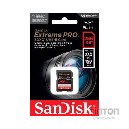 Карта пам'яті SanDisk 256GB SDXC class 10 UHS-I Extreme Pro (SDSDXEP-256G-GN4IN)