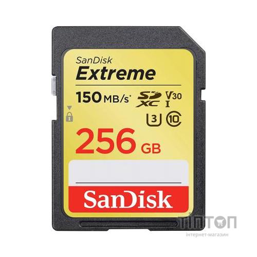 Карта пам'яті SanDisk 256GB SDXC class 10 UHS-I U3 Extreme (SDSDXV5-256G-GNCIN)
