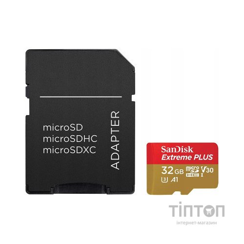 Карта пам'яті SanDisk 32GB microSD class 10 V30 Extreme PLUS (SDSQXBG-032G-GN6MA)