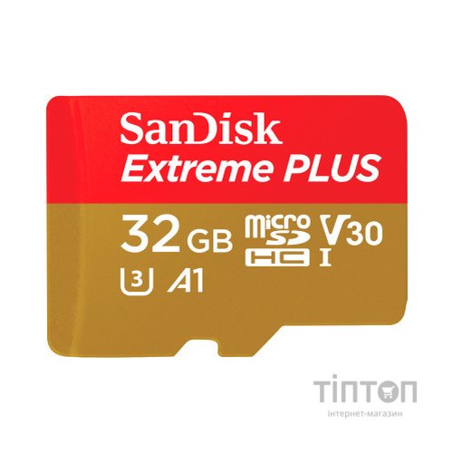Карта пам'яті SanDisk 32GB microSD class 10 V30 Extreme PLUS (SDSQXBG-032G-GN6MA)
