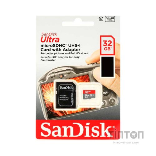 Карта пам'яті SanDisk 32GB microSDHC class 10 UHS-I A1 (SDSQUA4-032G-GN6IA)