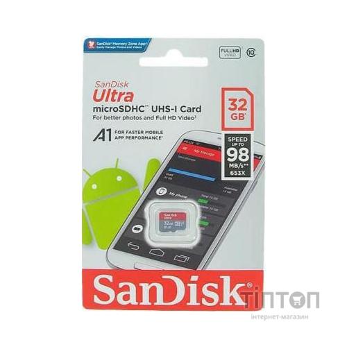 Карта пам'яті SanDisk 32GB microSDHC class 10 UHS-I U1 A1 (SDSQUAR-032G-GN6MN)