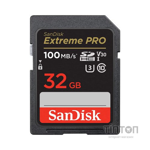 Карта пам'яті SanDisk 32GB SD class 10 UHS-I U3 V30 Extreme PRO (SDSDXXO-032G-GN4IN)