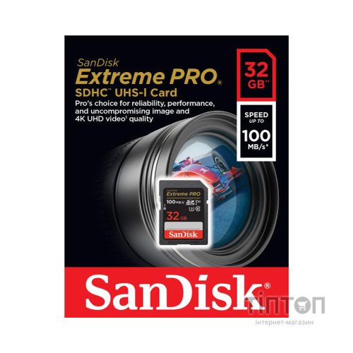 Карта пам'яті SanDisk 32GB SD class 10 UHS-I U3 V30 Extreme PRO (SDSDXXO-032G-GN4IN)