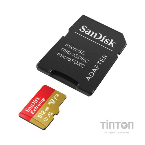 Карта пам'яті SanDisk 512GB microSD class 10 UHS-I U3 V30 Extreme (SDSQXAV-512G-GN6MA)