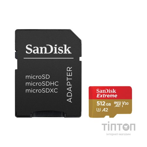 Карта пам'яті SanDisk 512GB microSD class 10 UHS-I U3 V30 Extreme (SDSQXAV-512G-GN6MA)