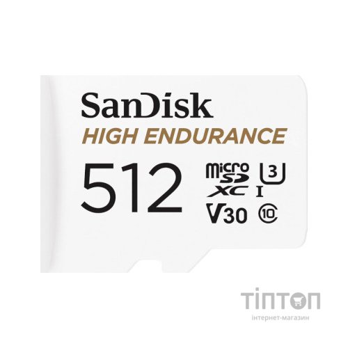 Карта пам'яті SanDisk 512GB microSDXC High Endurance UHS-I U3 V30 + SD adapter (SDSQQNR-512G-GN6IA)