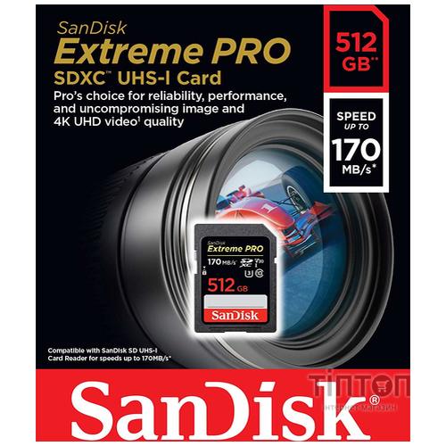 Карта пам'яті SanDisk 512GB SDXC class 10 UHS-I U3 Extreme Pro (SDSDXXY-512G-GN4IN)
