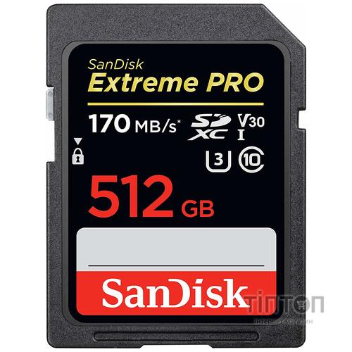 Карта пам'яті SanDisk 512GB SDXC class 10 UHS-I U3 Extreme Pro (SDSDXXY-512G-GN4IN)