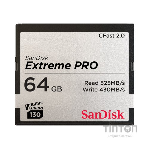 Карта пам'яті SanDisk 64GB CFast 2.0 Extreme Pro (SDCFSP-256G-G46D)