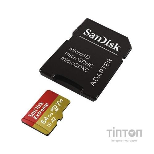 Карта пам'яті SanDisk 64GB microSD class 10 UHS-I U3 A2 EXTREME (SDSQXA2-064G-GN6AA)