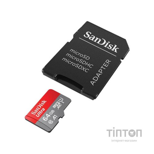 Карта пам'яті SanDisk 64GB microSD class 10 UHS-I Ultra (SDSQUAB-064G-GN6MA)
