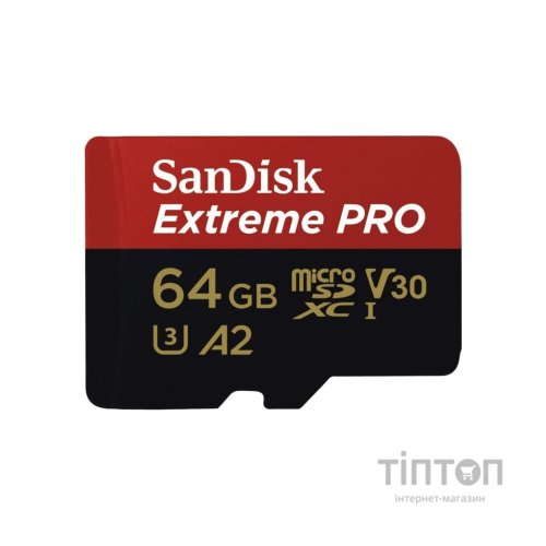 Карта пам'яті SanDisk 64GB microSDXC class 10 UHS-I U3 Extreme Pro V30 (SDSQXCU-064G-GN6MA)