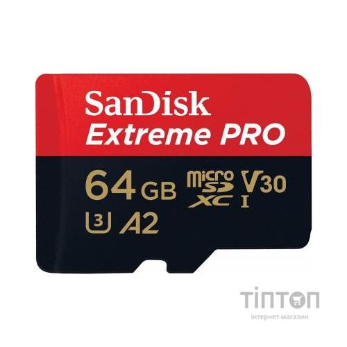Карта пам'яті SanDisk 64GB microSDXC class 10 UHS-I U3 Extreme Pro V30 (SDSQXCY-064G-GN6MA)