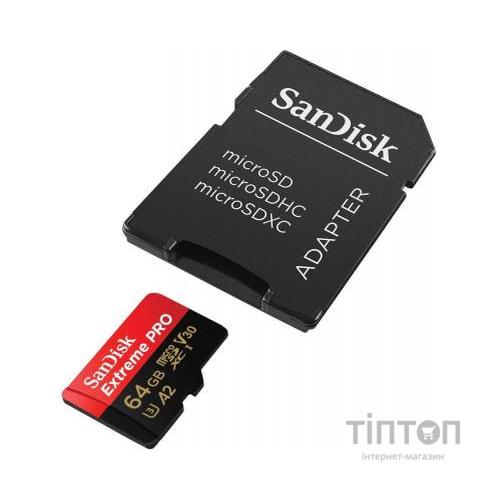 Карта пам'яті SanDisk 64GB microSDXC class 10 UHS-I U3 Extreme Pro V30 (SDSQXCY-064G-GN6MA)