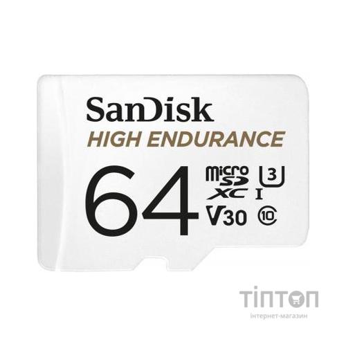Карта пам'яті SanDisk 64GB microSDXC class 10 UHS-I U3 V30 High Endurance (SDSQQNR-064G-GN6IA)