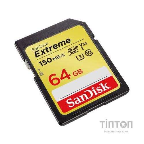 Карта пам'яті SanDisk 64GB SDXC class 10 UHS-I Extreme (SDSDXV6-064G-GNCIN)