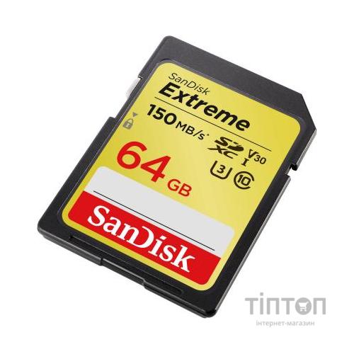 Карта пам'яті SanDisk 64GB SDXC class 10 UHS-I Extreme (SDSDXV6-064G-GNCIN)