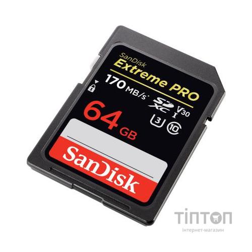 Карта пам'яті SanDisk 64GB SDXC class 10 V30 UHS-I U3 Extreme Pro (SDSDXXY-064G-GN4IN)