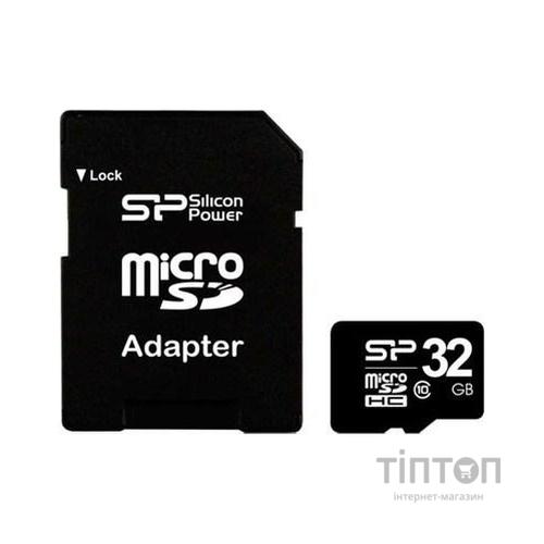 Карта пам'яті Silicon Power 32Gb microSDHC class 10 (SP032GBSTH010V10-SP)