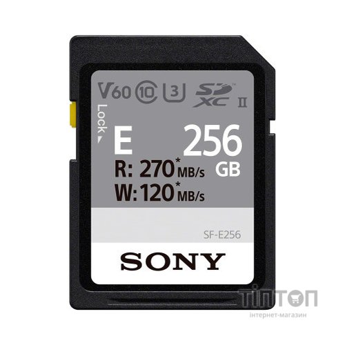 Карта пам'яті Sony 256GB SDXC class 10 UHS-II U3 V60 (SFE256.ET4)